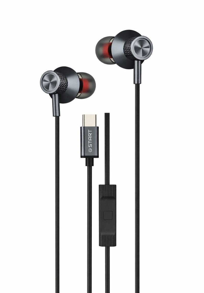 ST-708 Type-C Wired Earphones Stereo HiFi In-Ear Headphones with Built-in Microphone Noise Isolation Clear Sound for Calls Music Android Phones and Computers